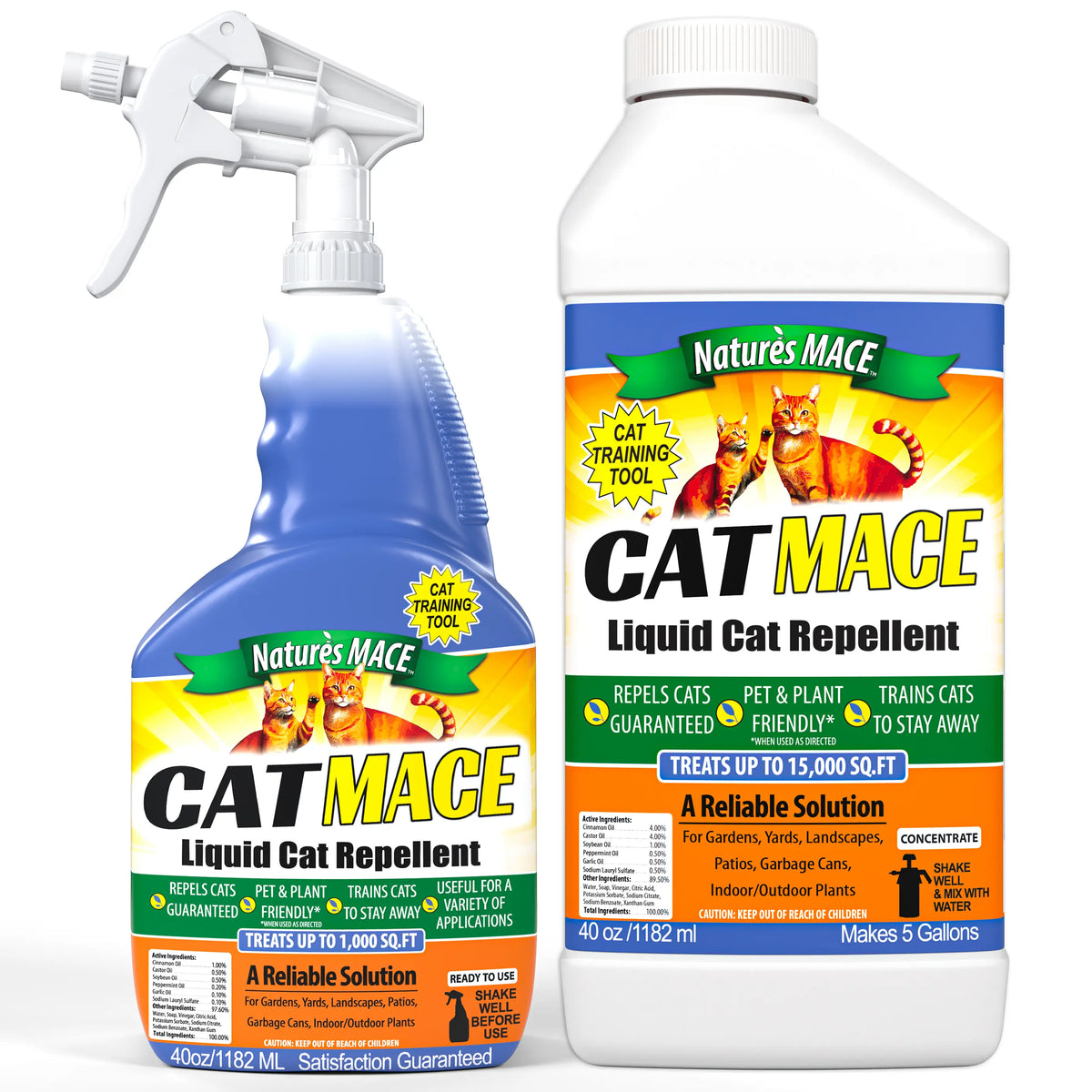 Cat MACE cat repellent 40 ounce Ready to Use Spray and 40 ounce Concentrate Combo Kit