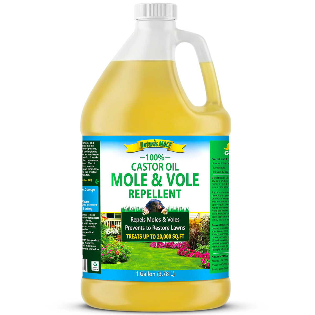 Nature's MACE Mole and Vole Repellent 1 Gallon Pure Castor Oil