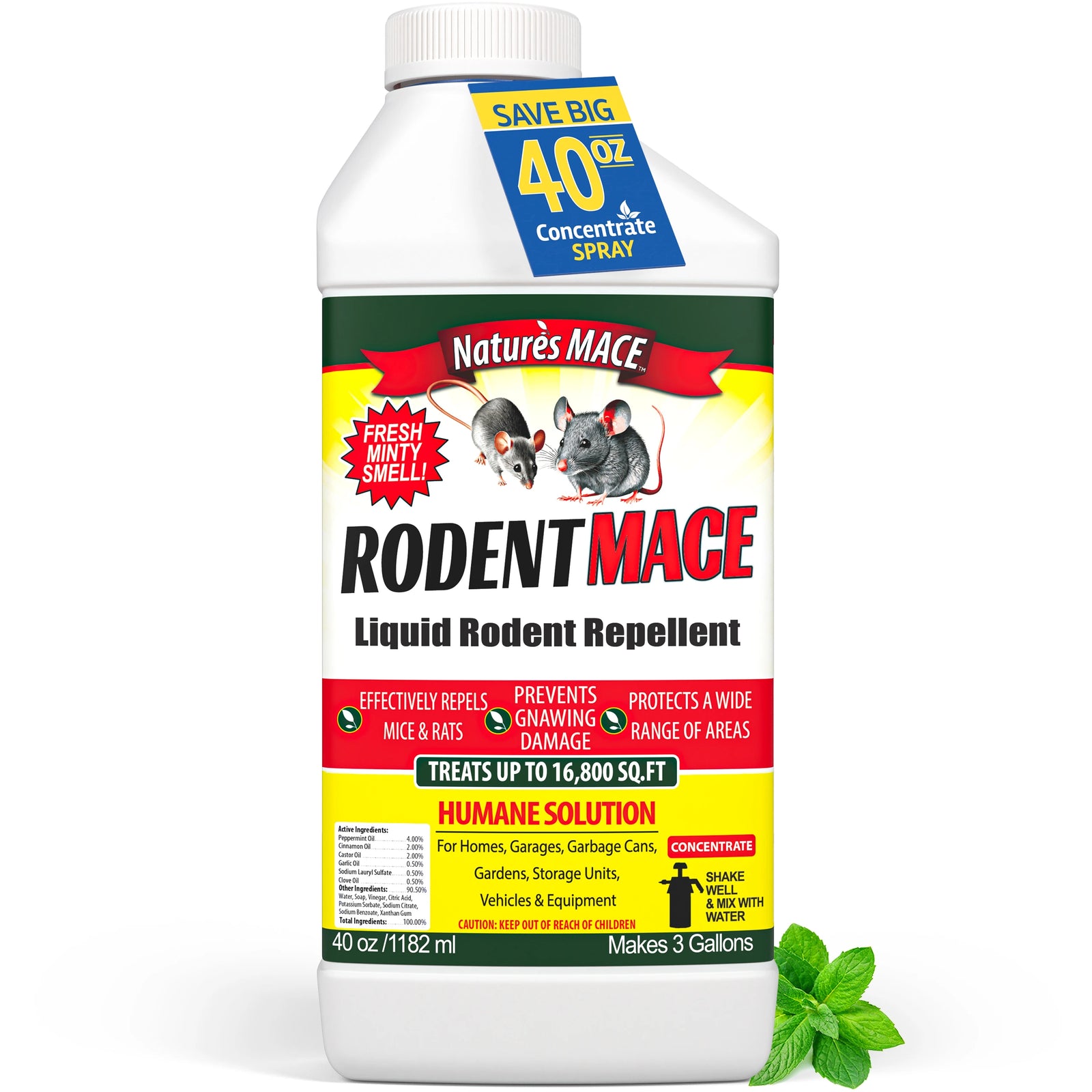 Rodent MACE 40-ounce Concentrate Rodent, Mice, Rat Repellent | gallery:40-oz-conc