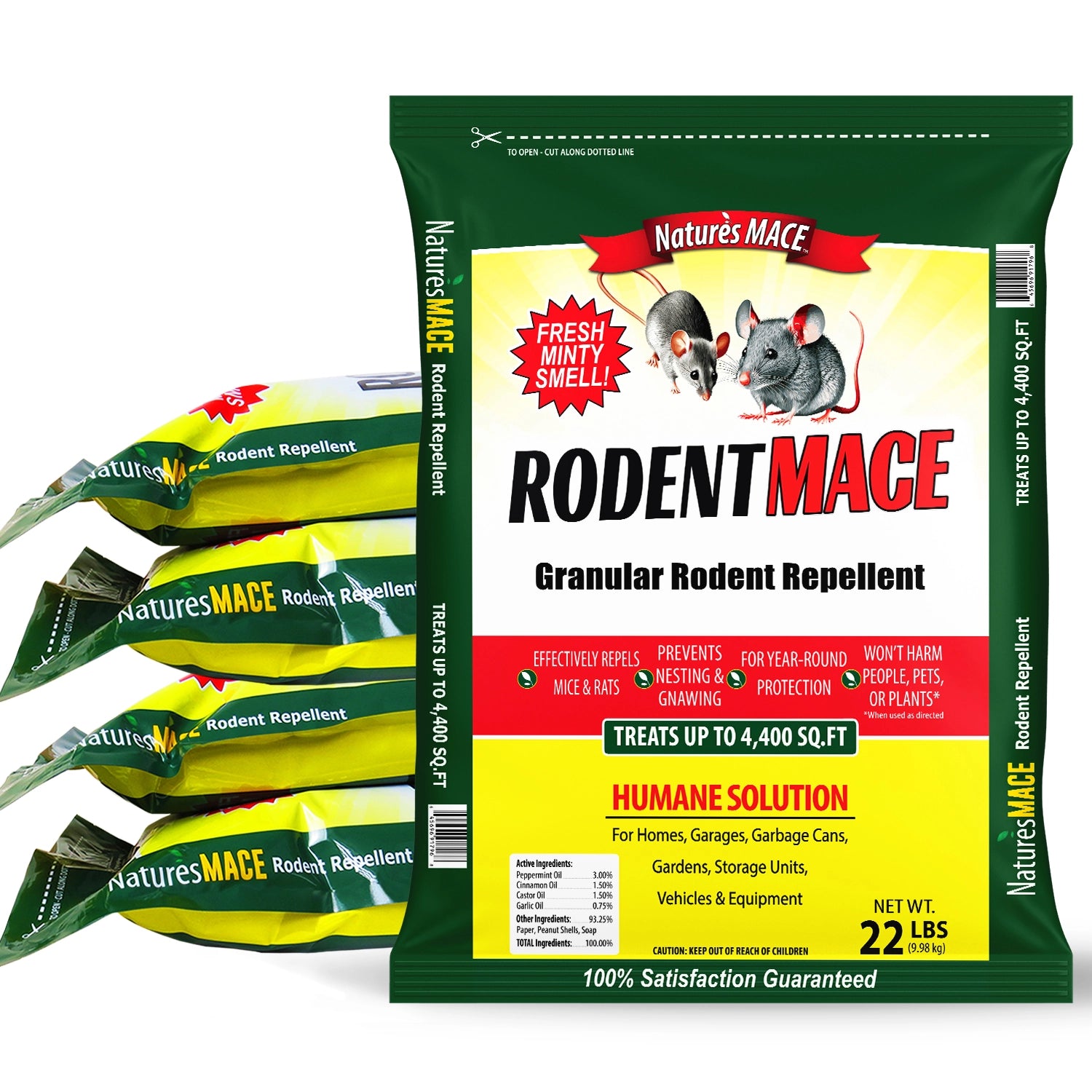 Rodent MACE Granular 22lb rodent repellent 5 Pack | gallery:5-pack