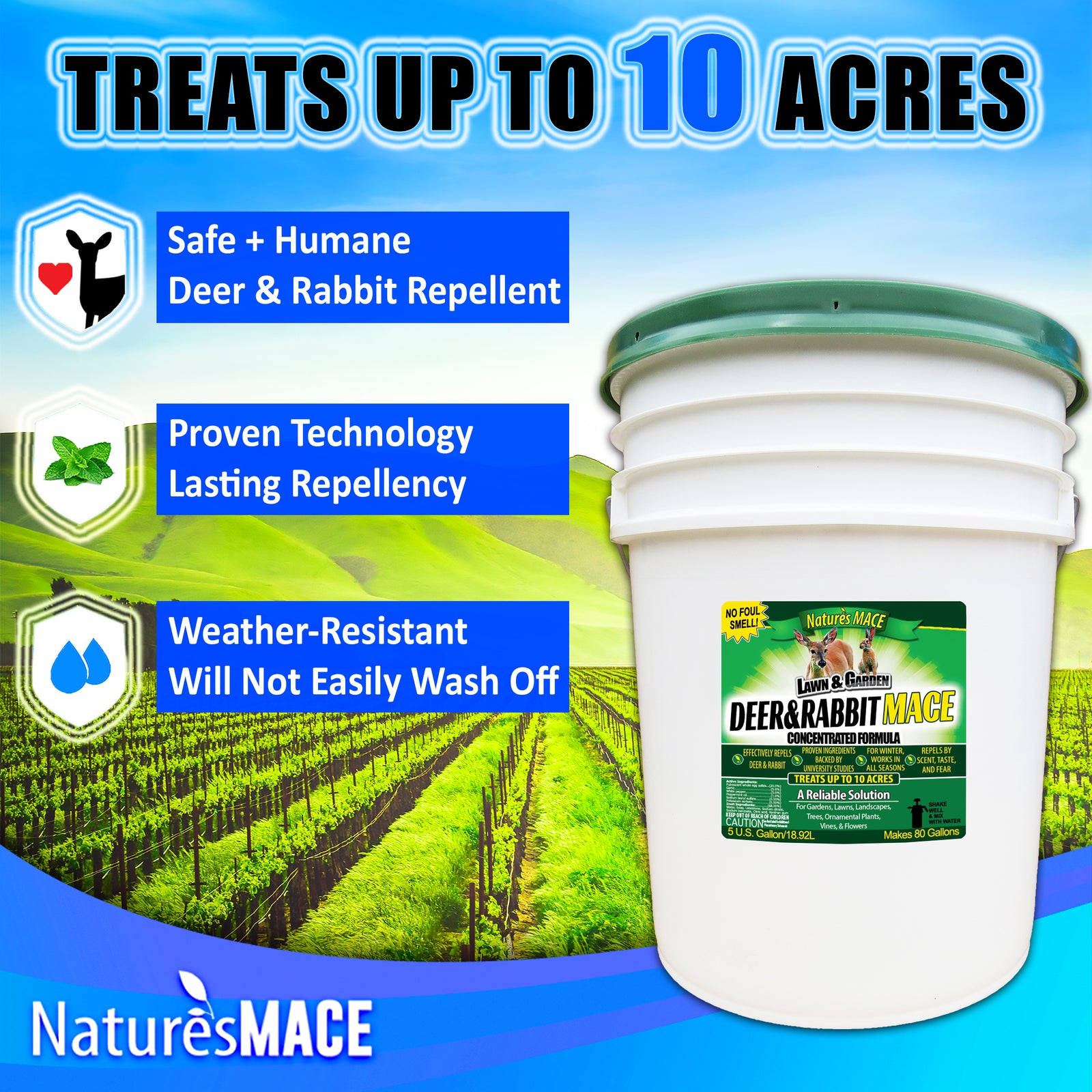 Liquid Deer Repellent Treats up to 10 acres | gallery:all