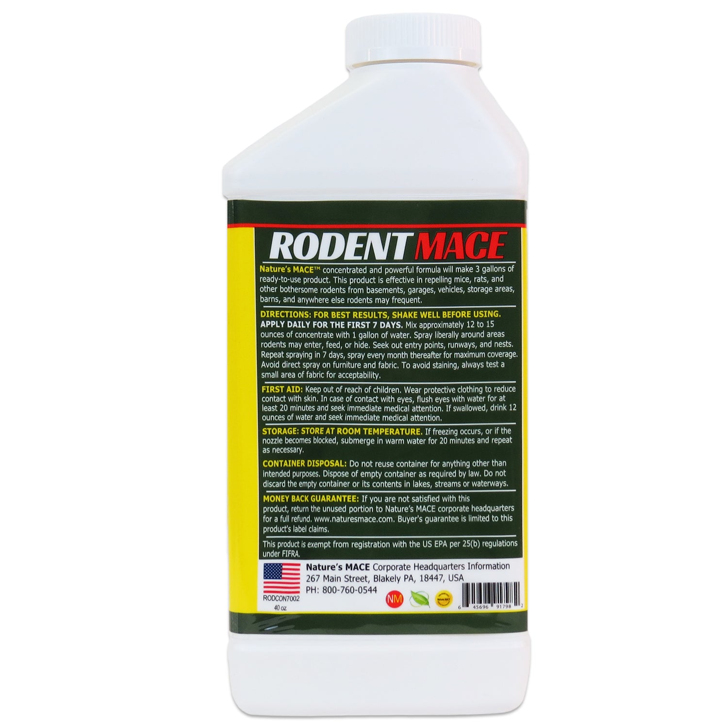 Rodent MACE Peppermint Rodent Repellent/repel rodents | gallery:40-oz-conc