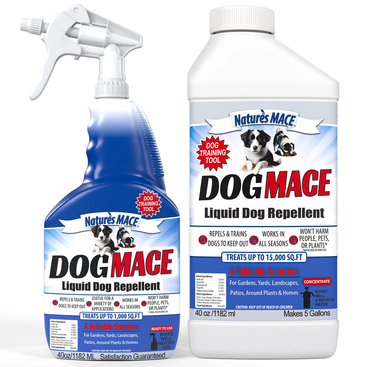 Dog MACE dog repellent 40 ounce Ready to Use Spray and 40 ounce Concentrate Combo Kit