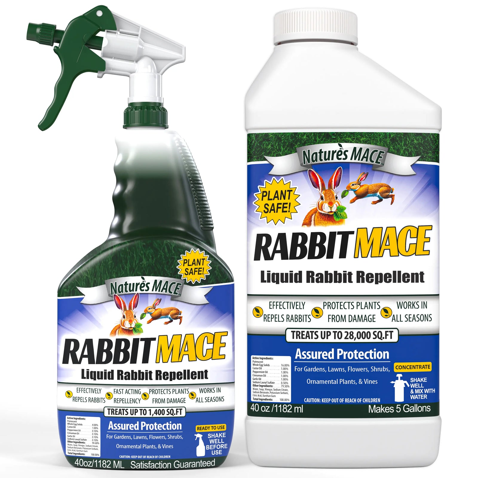 Rabbit MACE rabbit repellent 40 ounce Ready to Use Spray and 40 ounce Concentrate Combo Kit | gallery:combo-kit