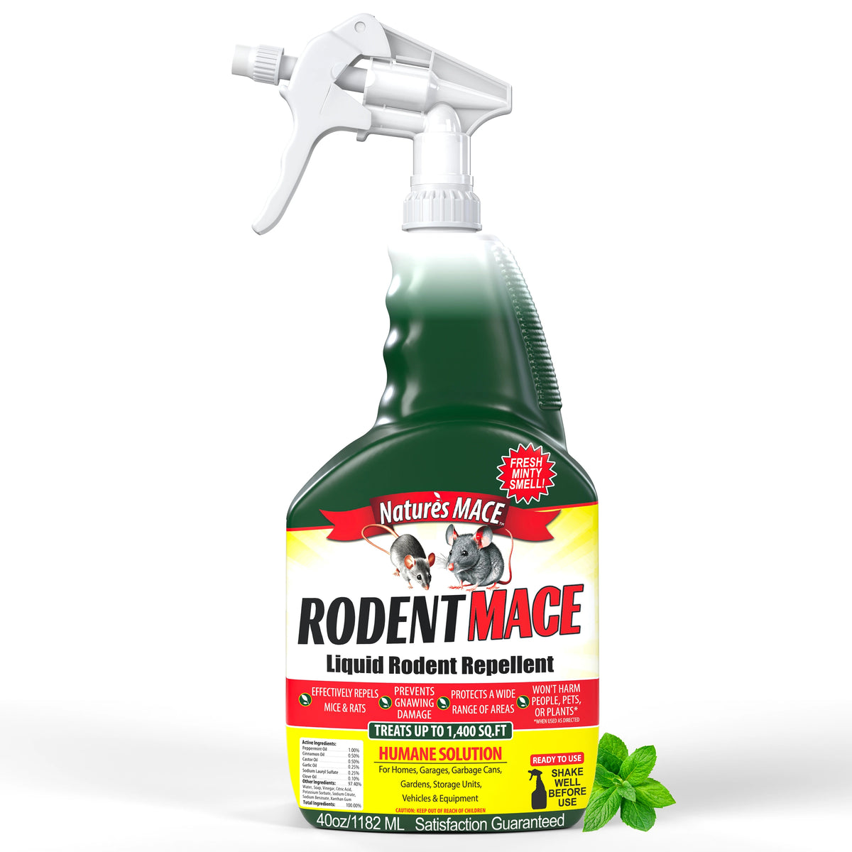 Rodent MACE Peppermint Rodent Repellent 40oz Spray repels rodents