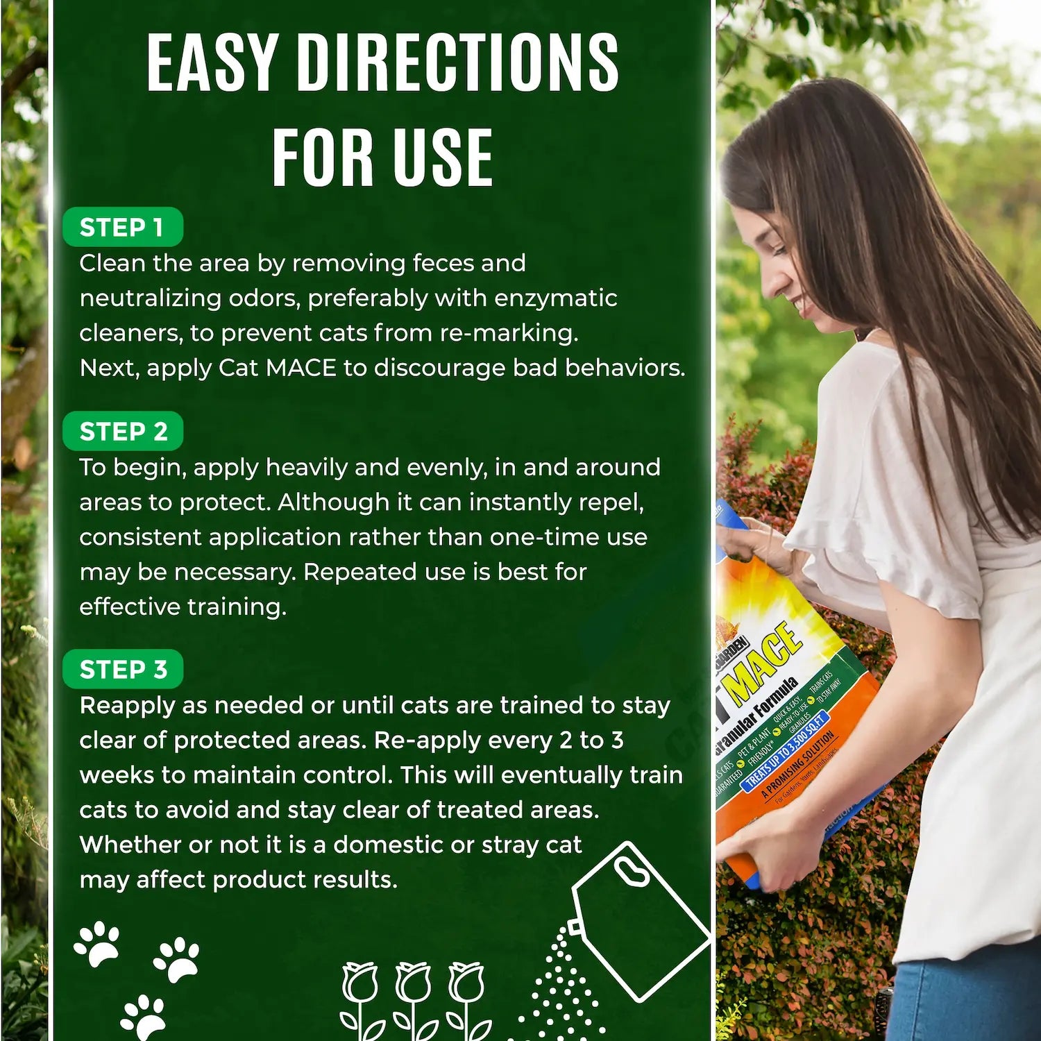 Natures MACE Cat MACE Granular Cat Repellent  Directions | gallery:all