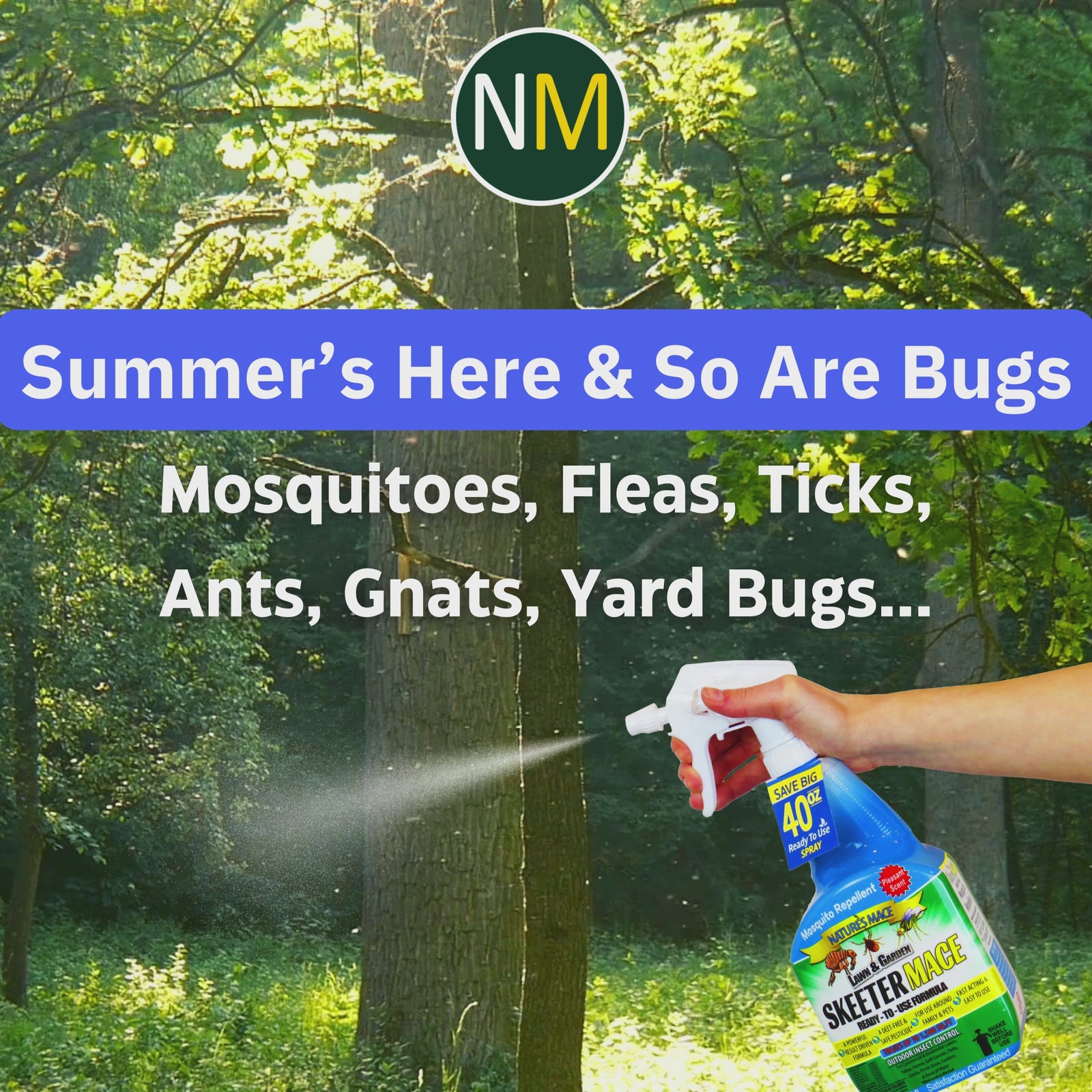 Nature's MACE Outdoor Insect Control Spray for Mosquitoes, Fleas, Ticks and Yard Bugs | gallery:all