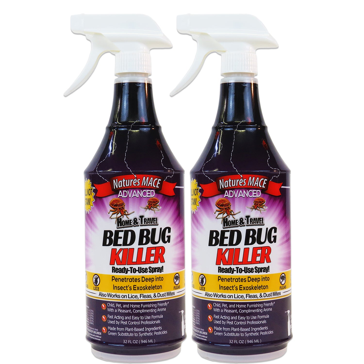 Bed Bug Treatment and Killer 32oz 2-Pack bed bug repellent | gallery:32-oz-2-pack